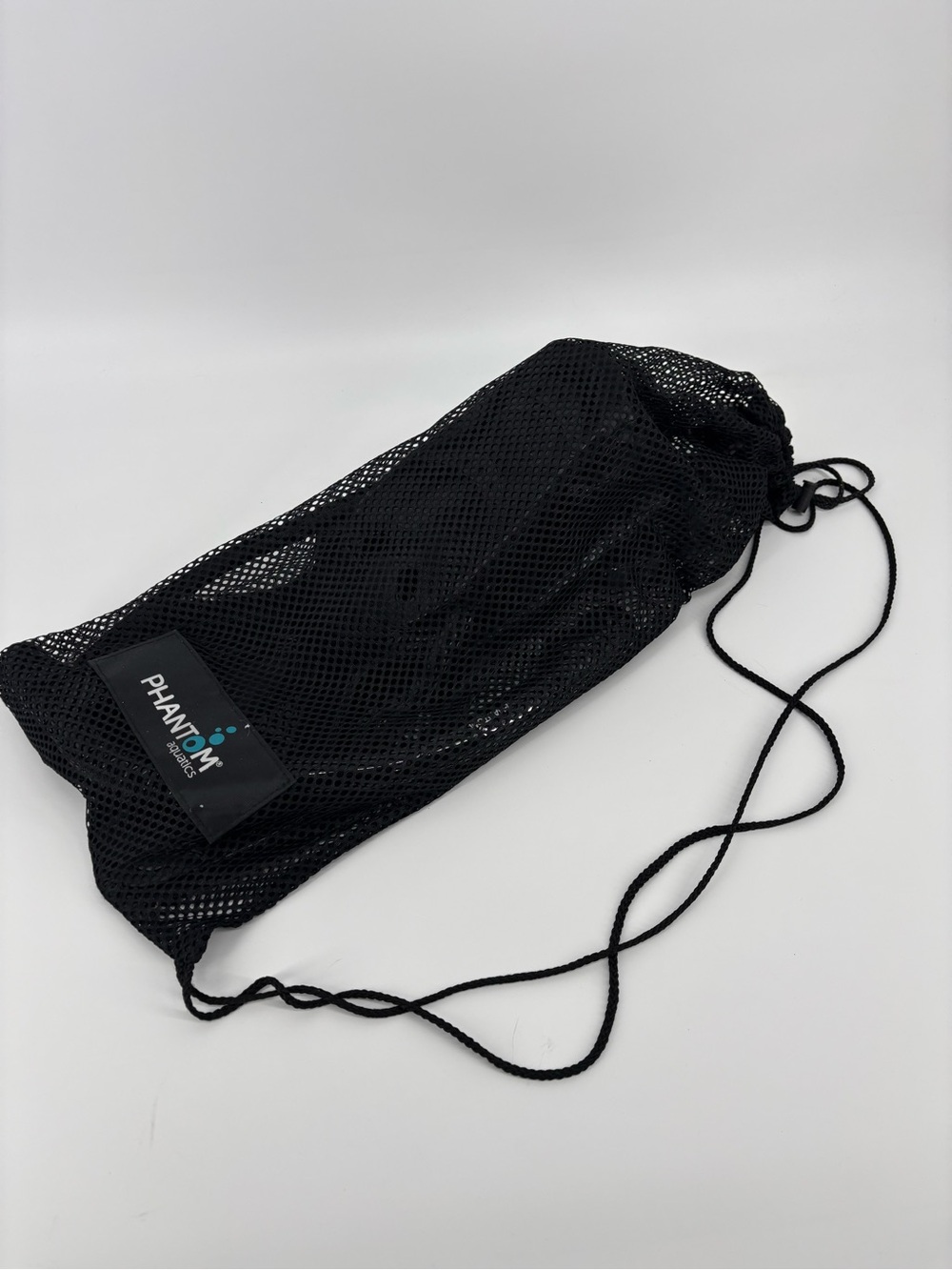 Phantom Aquatics Snorkel Set Mask Fins Dry Snorkel Mesh Bag Adult Black